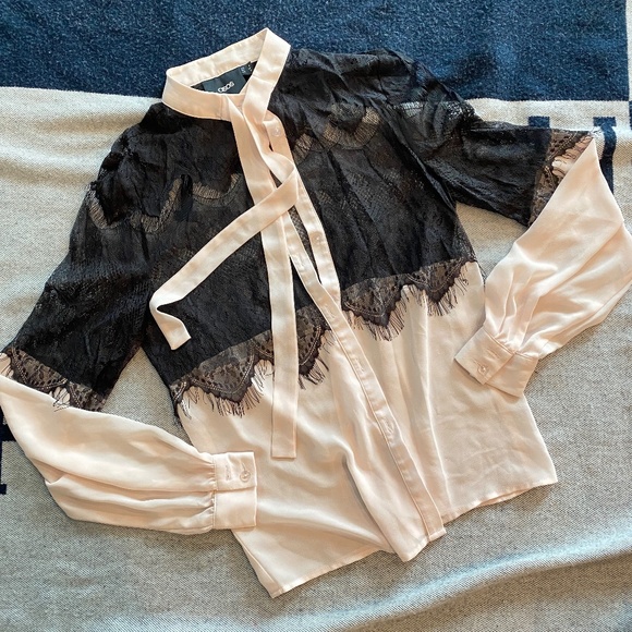 Lace Chiffon Blouse - Picture 1 of 6